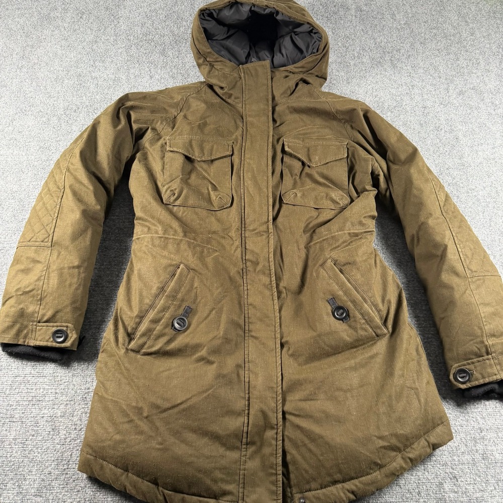 Community Paradigm Parka Women Large Olive Green Goose Down Military Jacket Coat